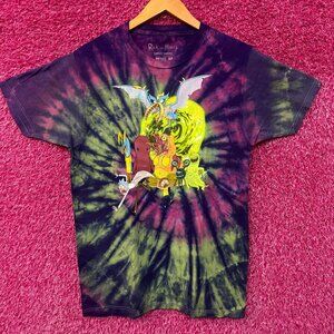 Rock and Morty Aliens Escaping portal tiedye T-shirt size medium